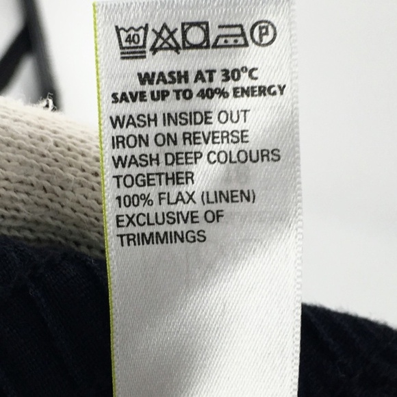 Marks & Spencer Women Linen Wide Leg Pant Black Drawstring Pockets Uk 18 US 14 - Picture 8 of 8